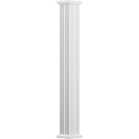 Ekena Millwork 8" x 12' Endura-Aluminum Column, Square Shaft (For Post Wrap Installation), Non-Tapered, FLuted EA0812INFSPTUTU